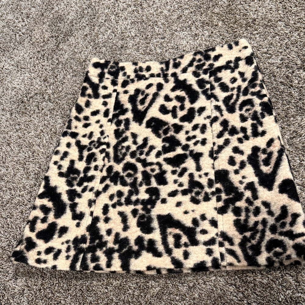 Leopard Print A-Line Skirt